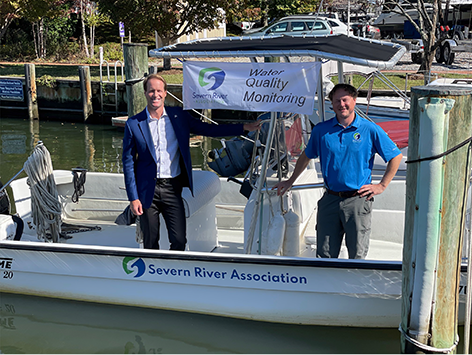 Brad and SRA Executive Director Jesse Iliff on Back Creek in Annapolis, MD